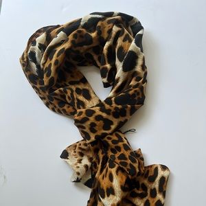 YSL Yves Saint Laurent tiger print Scarf